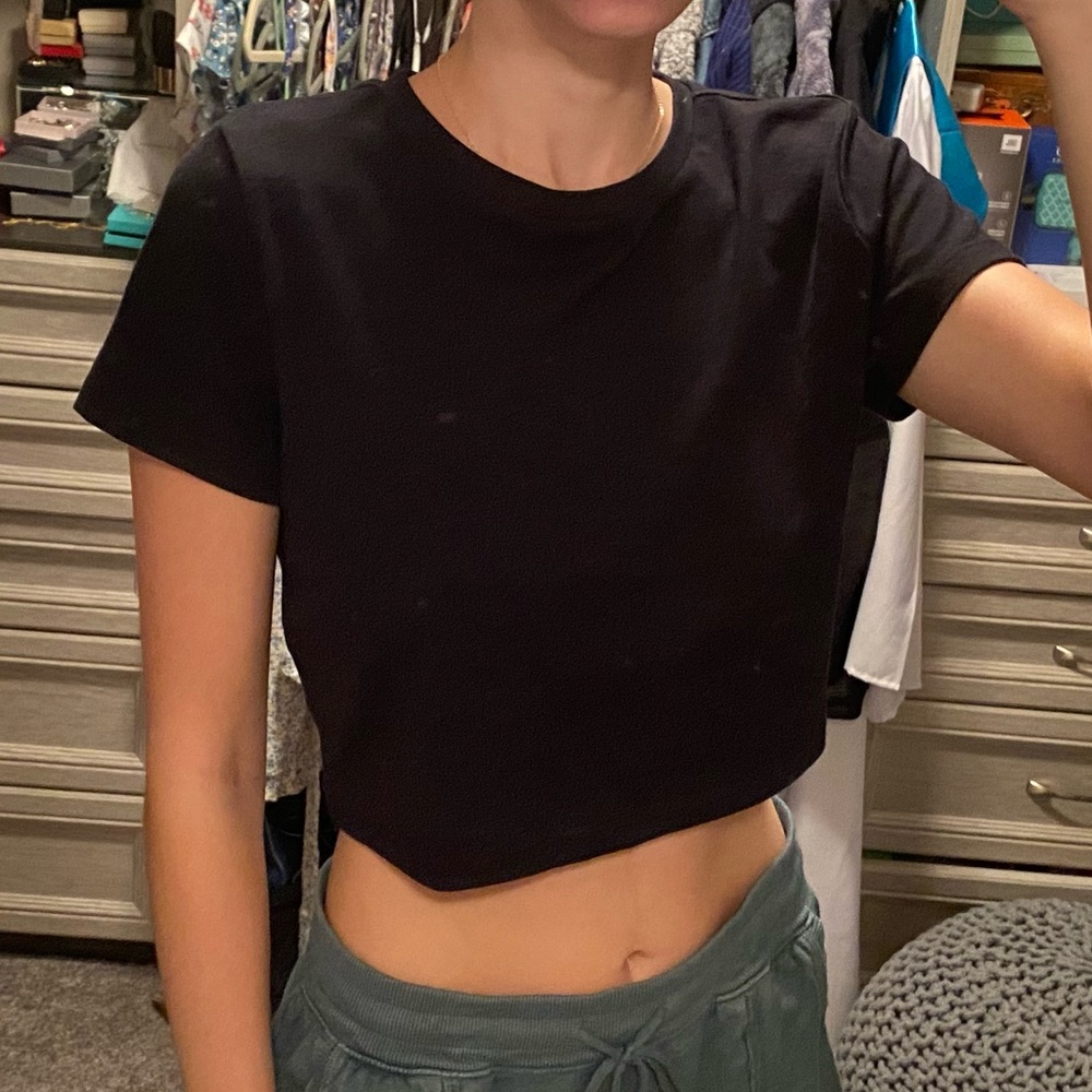 Plain Black Crop Top